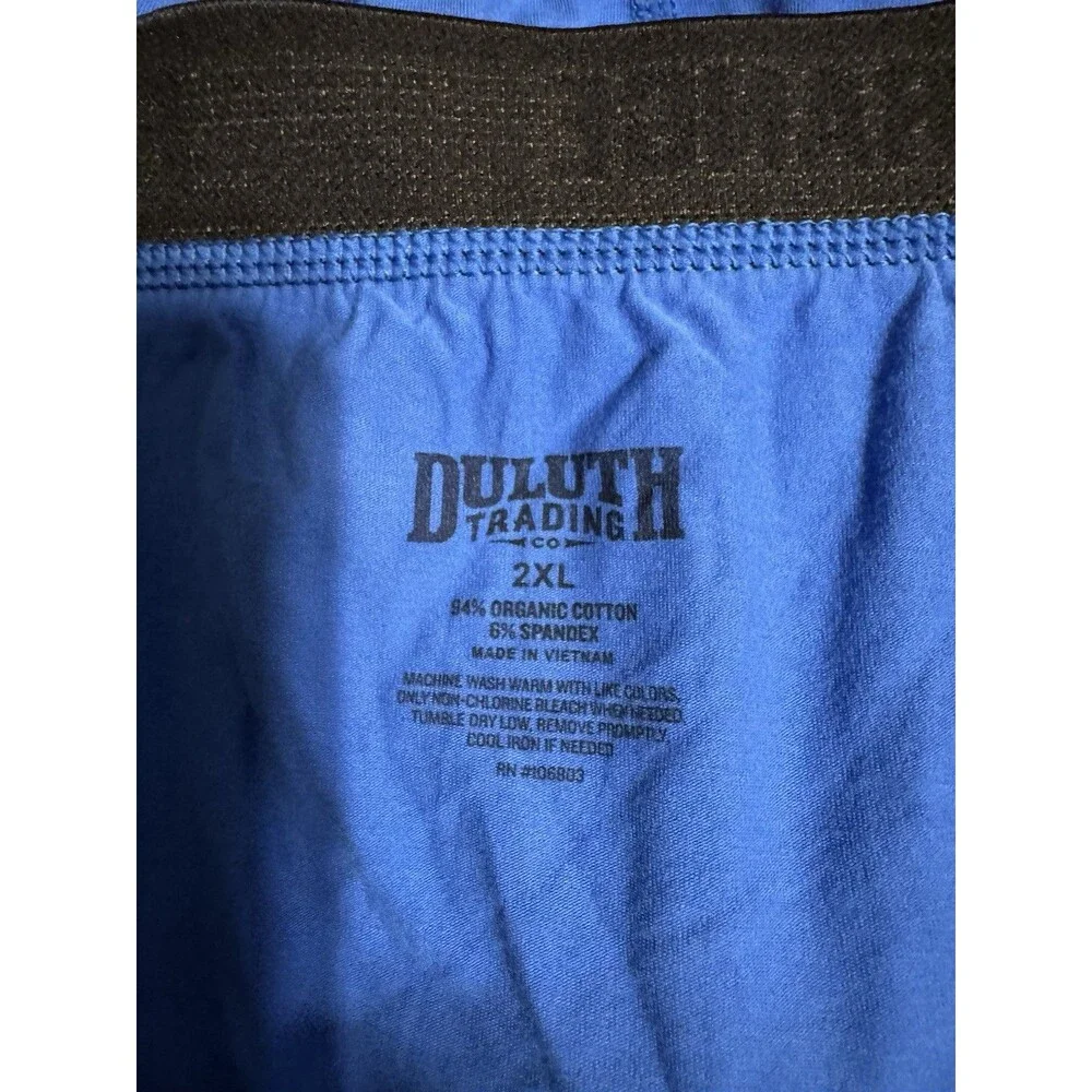 Duluth Free Range Bullpen Organic Cotton Boxer Briefs 2-Pack Blue 2XL New
